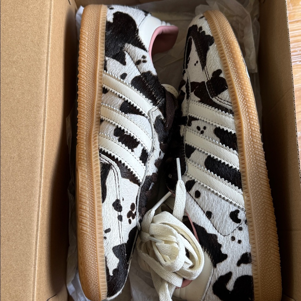 Adidas Original Samba Black and White Cow Print Sneakers - Picture 9 of 9